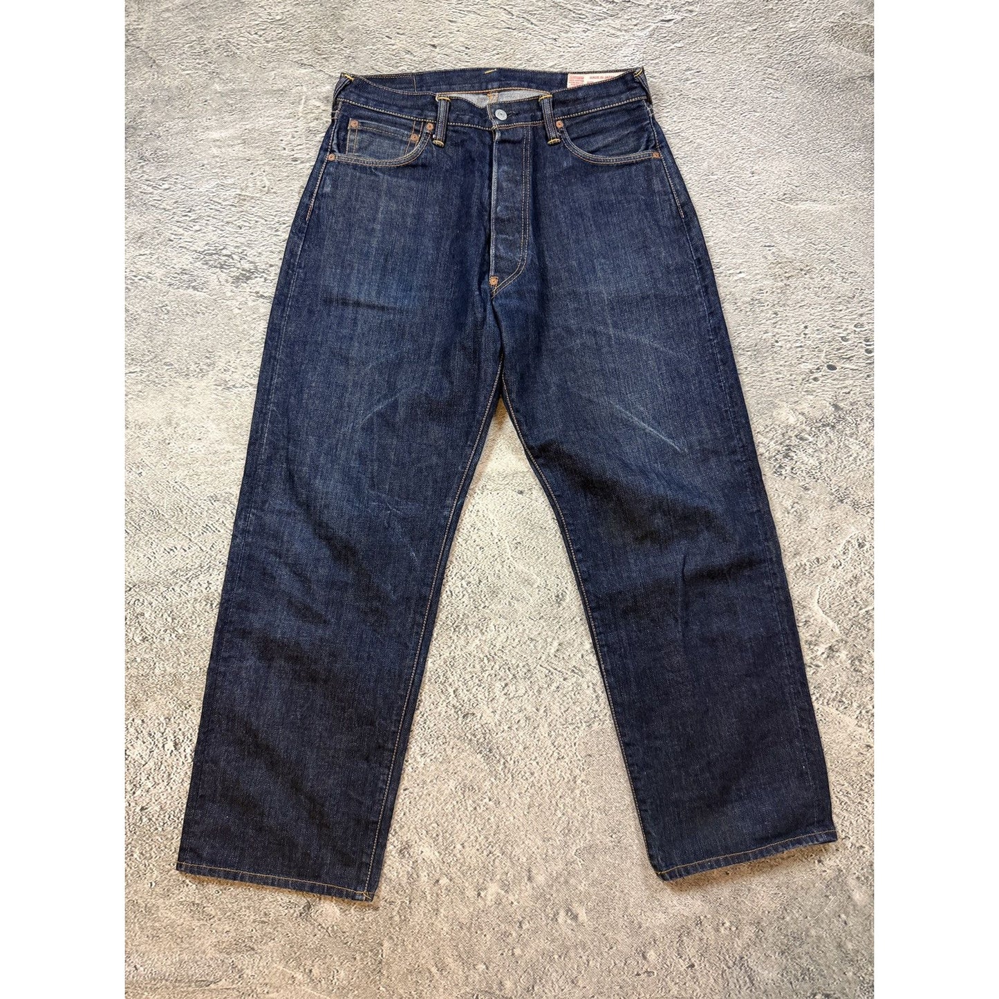 Evisu jeans white daicock big logo blue selvedge denim