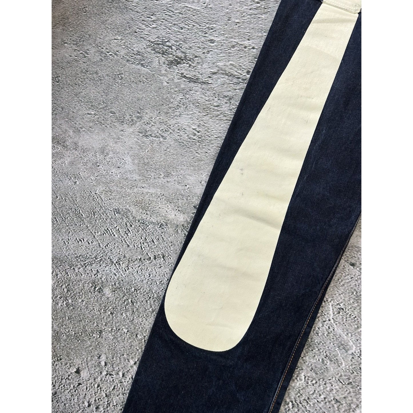 Evisu jeans daicock big logo white selvedge denim Y2K