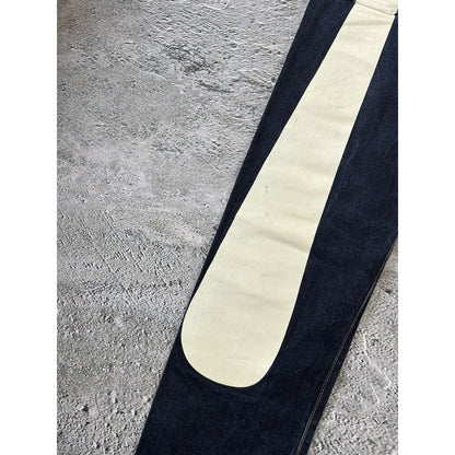Evisu jeans daicock big logo white selvedge denim Y2K