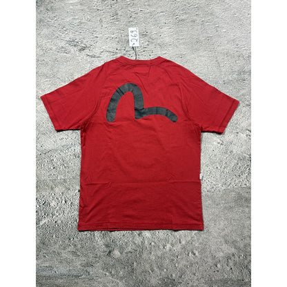 Evisu vintage Red T-shirt big logo bespoke indygo