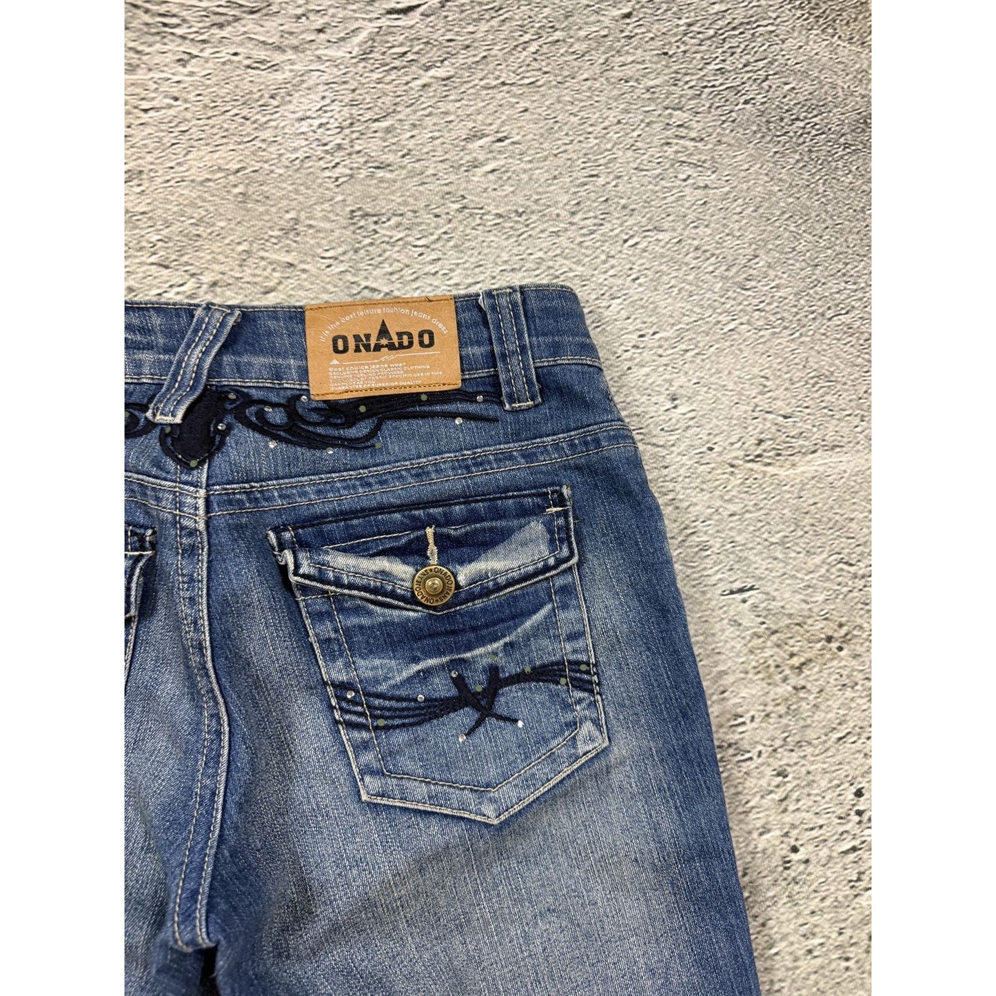 Tribal vintage onado jorts light blue Y2K shorts denim