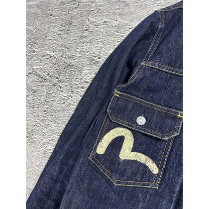 Evisu vintage denim jacket white seagulls navy blue