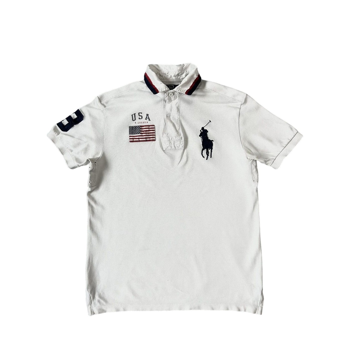 Chief Keef Polo Ralph Lauren vintage white polo USA T-shirt big pony