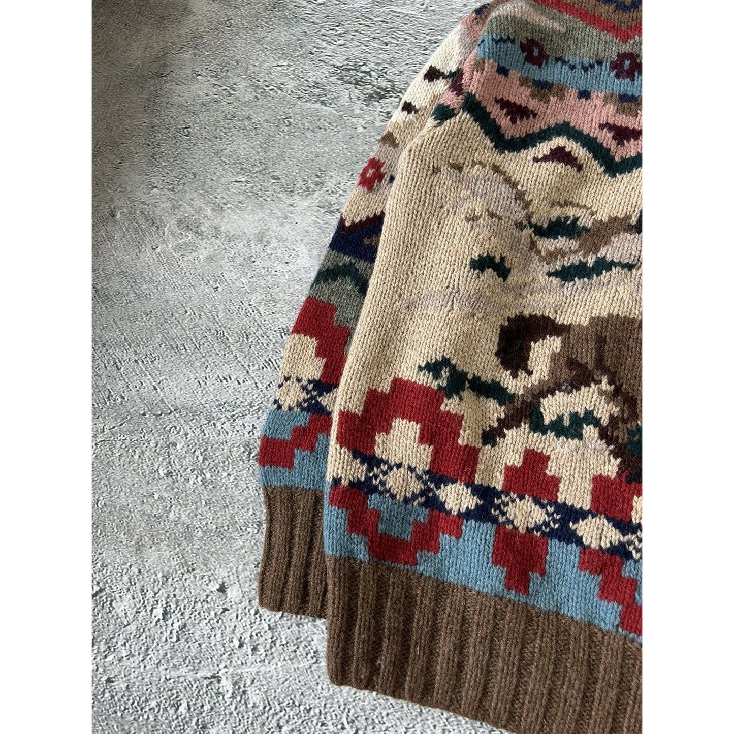 Polo Ralph Lauren Cowboy sweater hand knit 80s rare archival