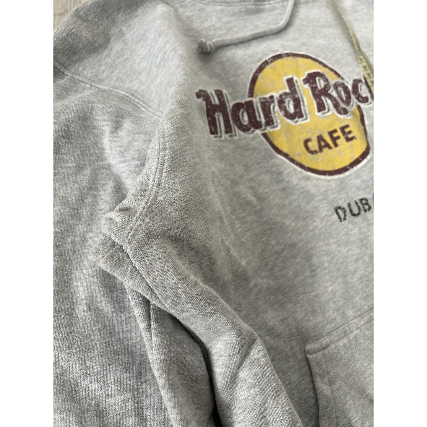 Hard Rock Cafe Dubai grey hoodie big logo vintage style