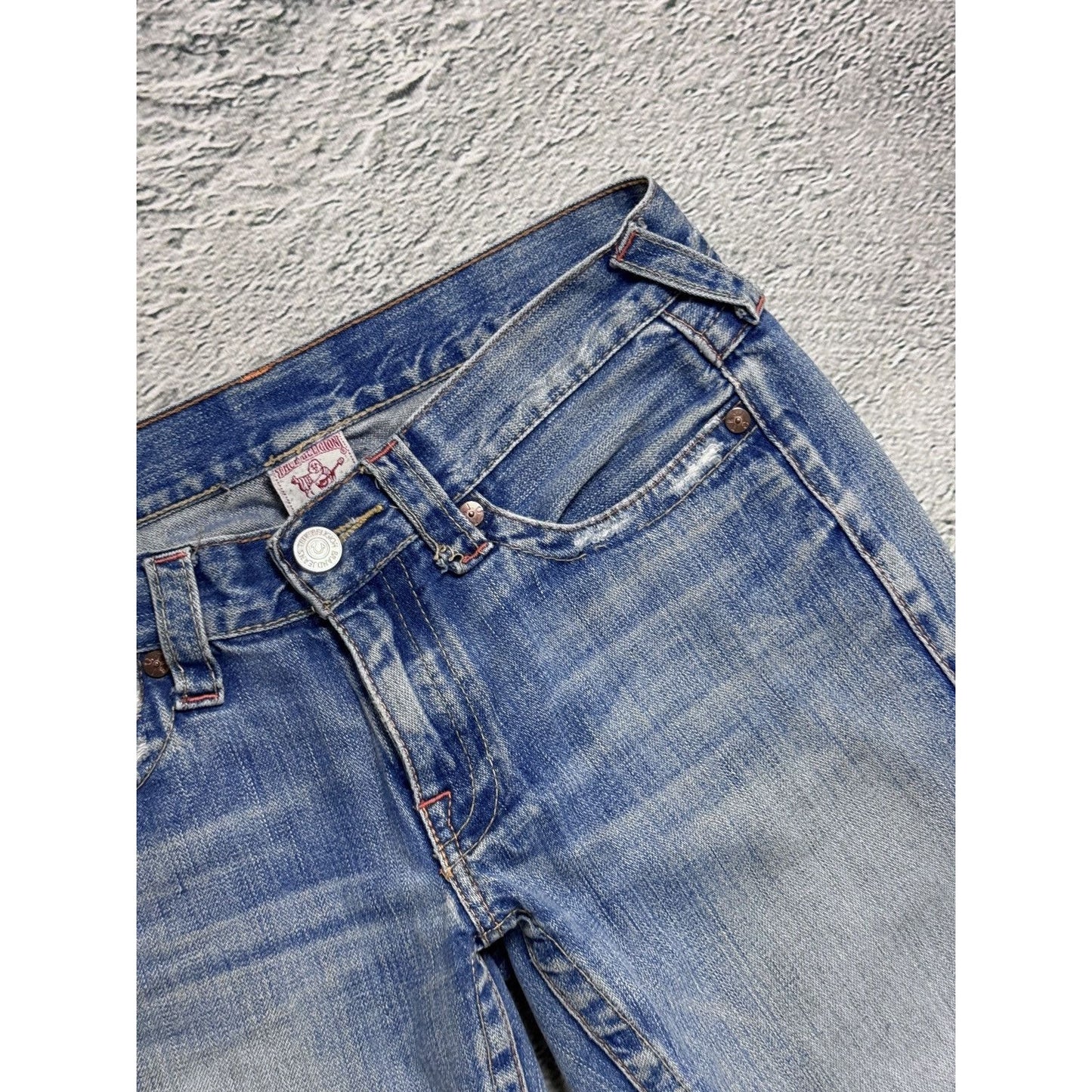 True Religion blue jeans Buddha Embroidery Joey flared