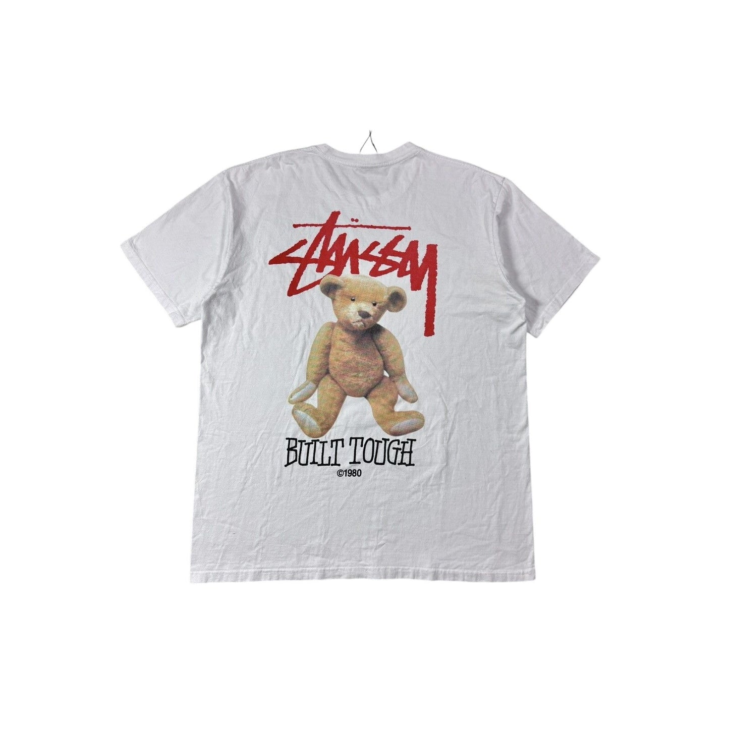 Stussy Built Tough teddy Bear t-shirt white red vintage