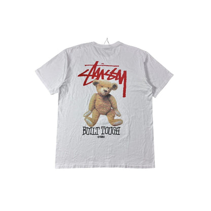 Stussy Built Tough teddy Bear t-shirt white red vintage