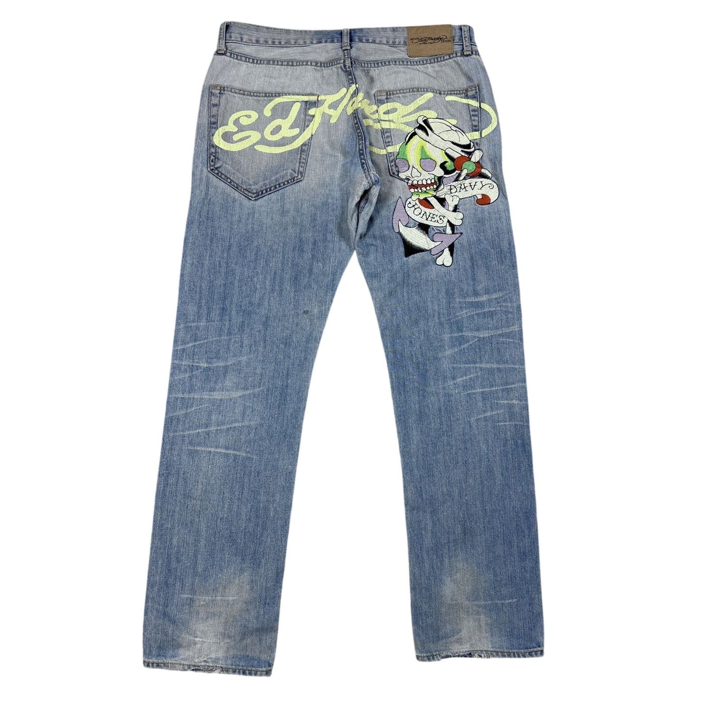 Ed Hardy Christian Audigier vintage jeans big logo pants