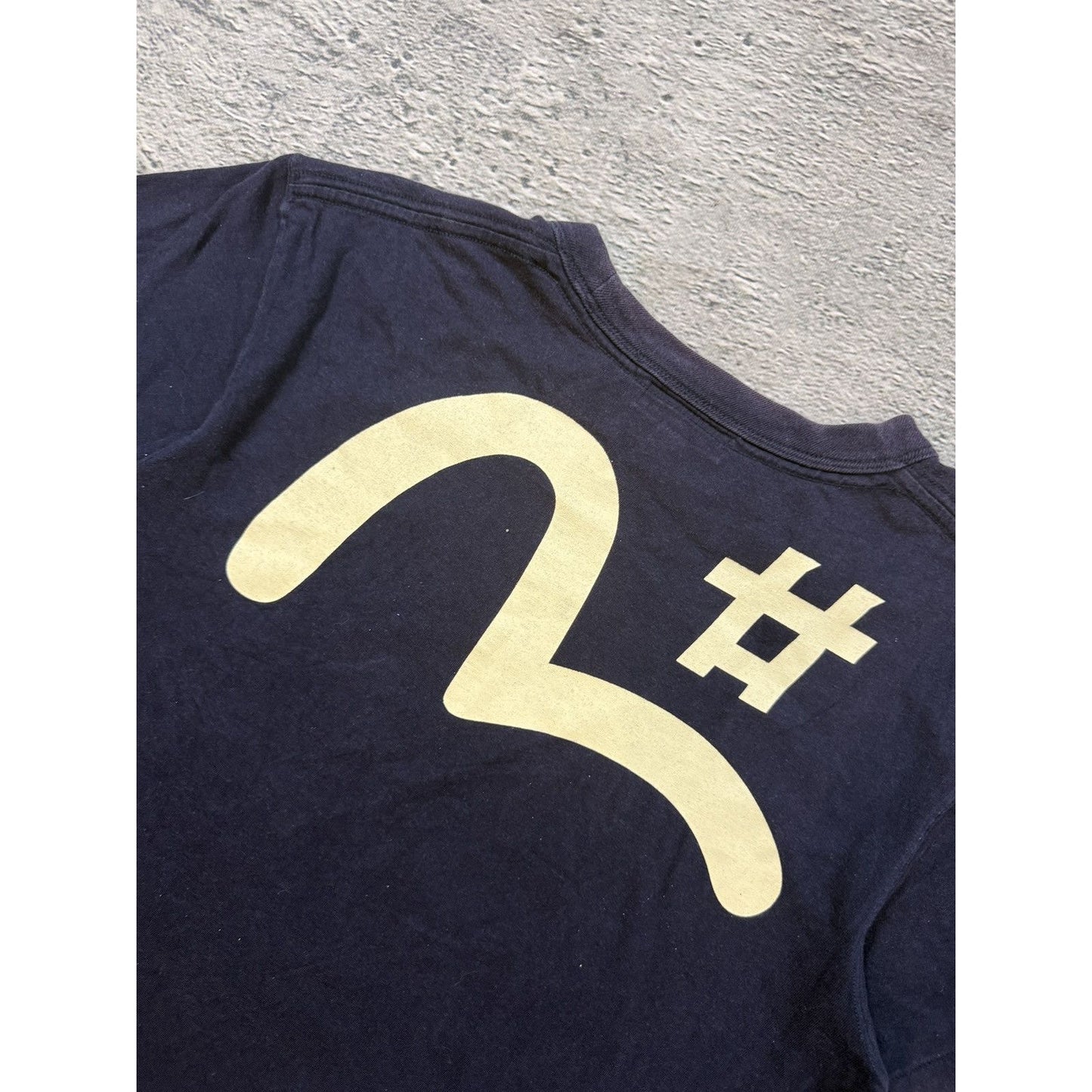 Evisu Yamane t-shirt vintage big logo seagull Navy