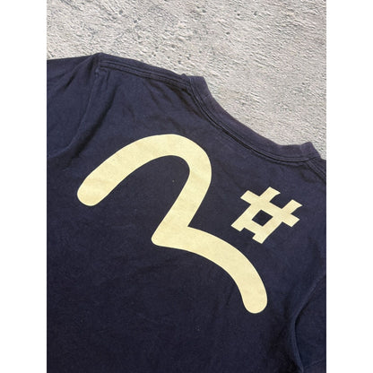 Evisu Yamane t-shirt vintage big logo seagull Navy