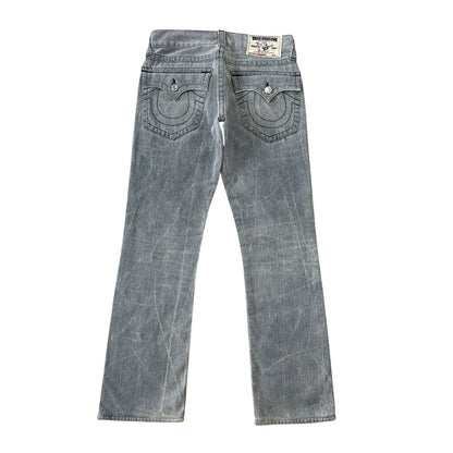 True Religion grey jeans contrast stitching Y2K straight