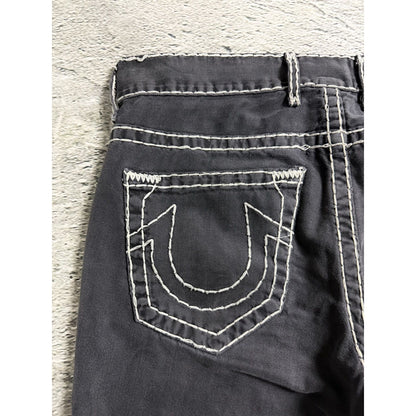 True Religion black jeans white thick stitching Y2K Straight