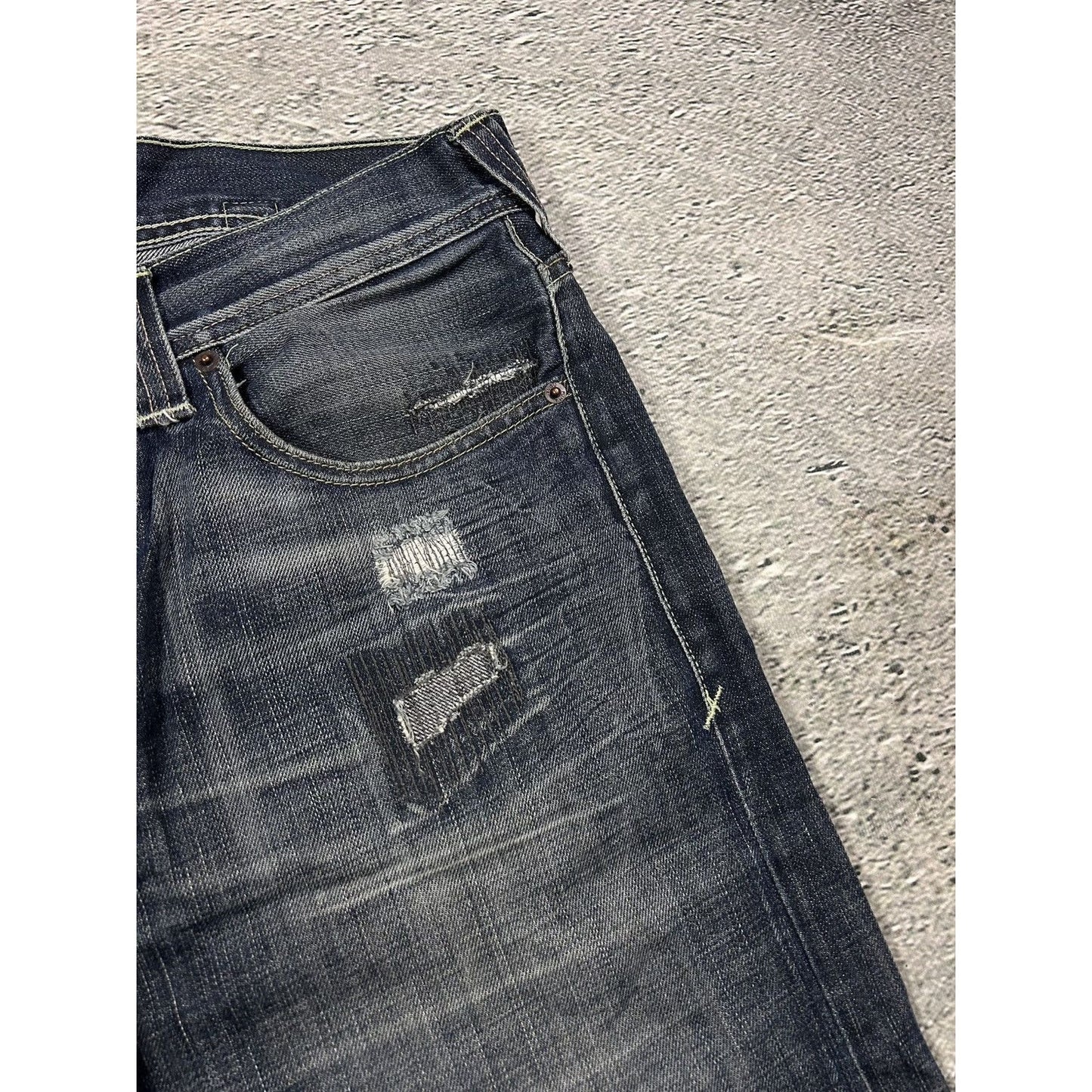Evisu Yamane jorts grey Y2K shorts denim mint gull