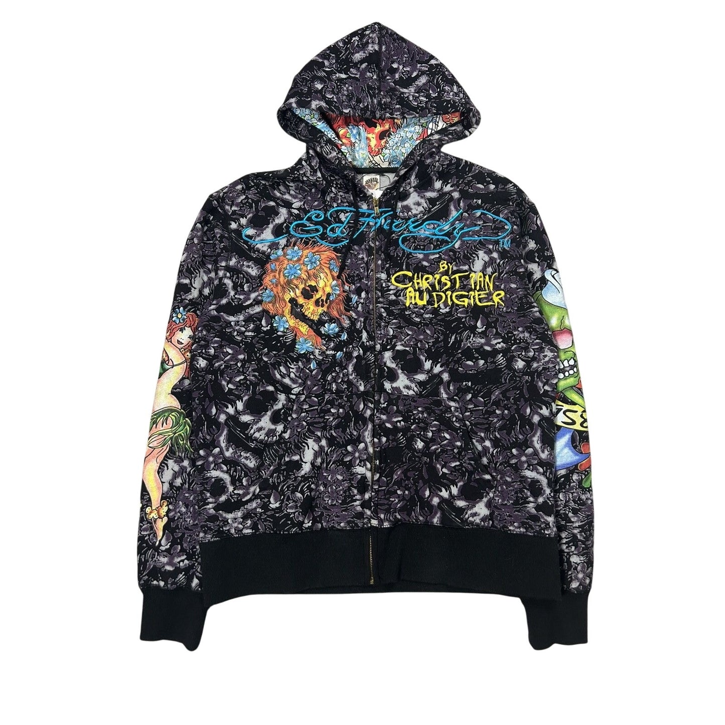 Ed Hardy zip hoodie purple vintage Y2K Christian Audigier