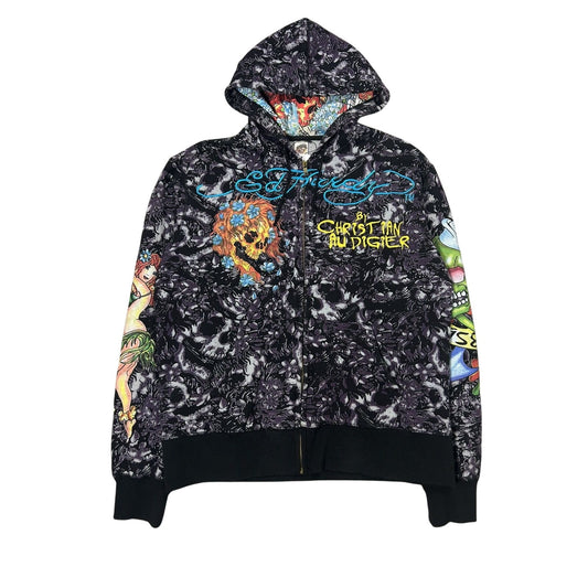 Ed Hardy zip hoodie purple vintage Y2K Christian Audigier