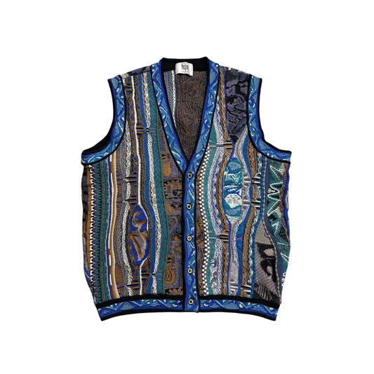 Modigliani sweater vintage blue cardigan button up vest