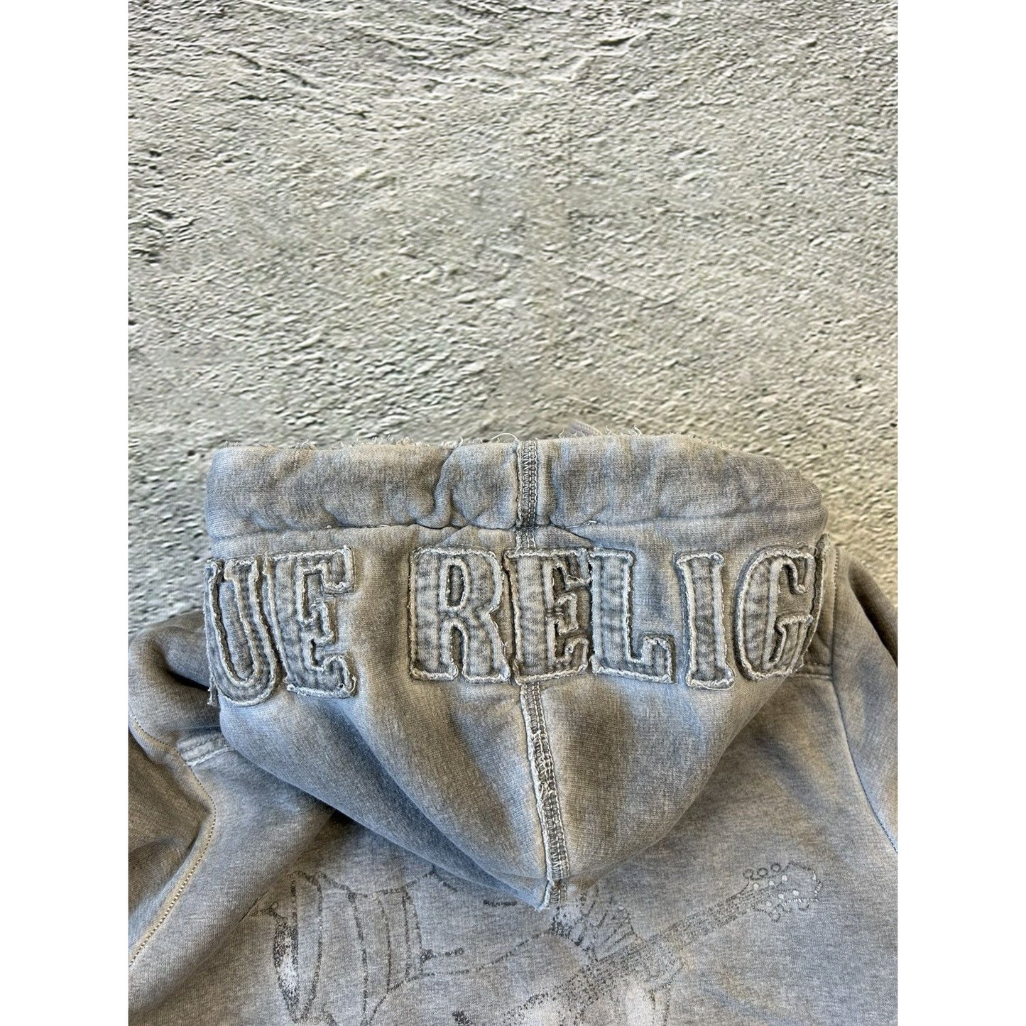 True Religion zip hoodie big logo vintage big logo teddy Y2K