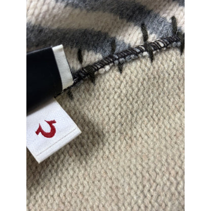 True Religion beanie vintage Y2K brown big logo thick stitch