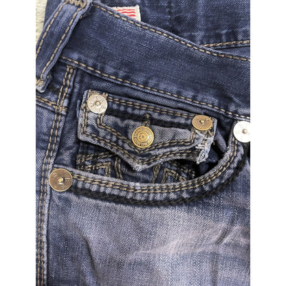 True Religion Billy blue jeans Black thick stitching Y2K