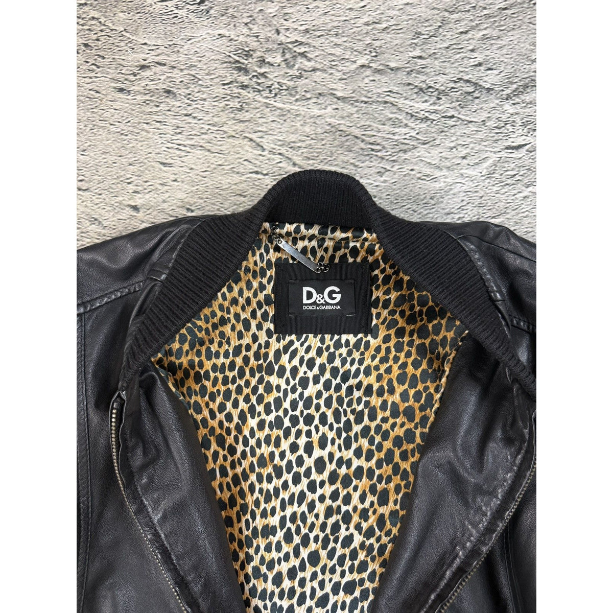 Dolce & Gabbana Leather jacket leopard lining hedi lambskin