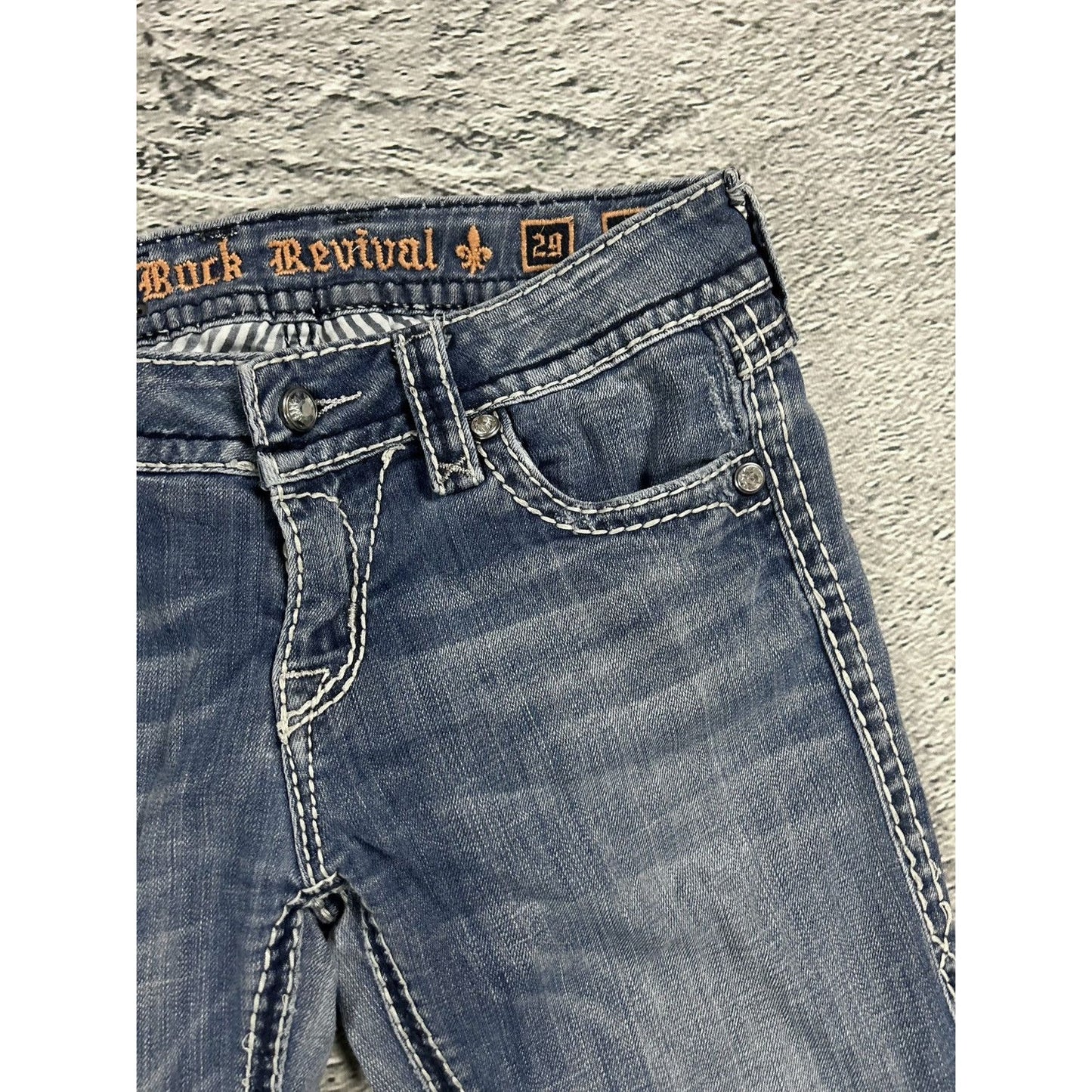 Rock Revival rhinestone glitter jeans Y2K flared denisa