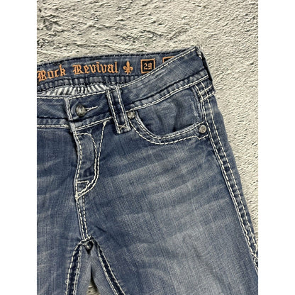 Rock Revival rhinestone glitter jeans Y2K flared denisa