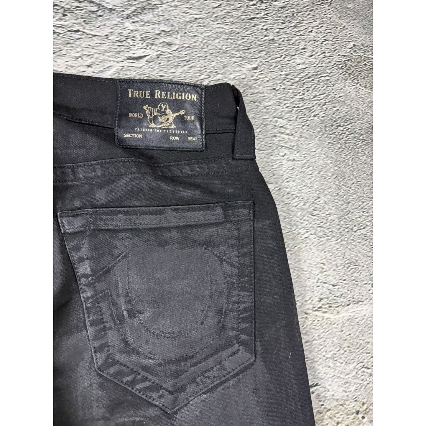 True Religion vintage jeans Waxed black painted Hedi