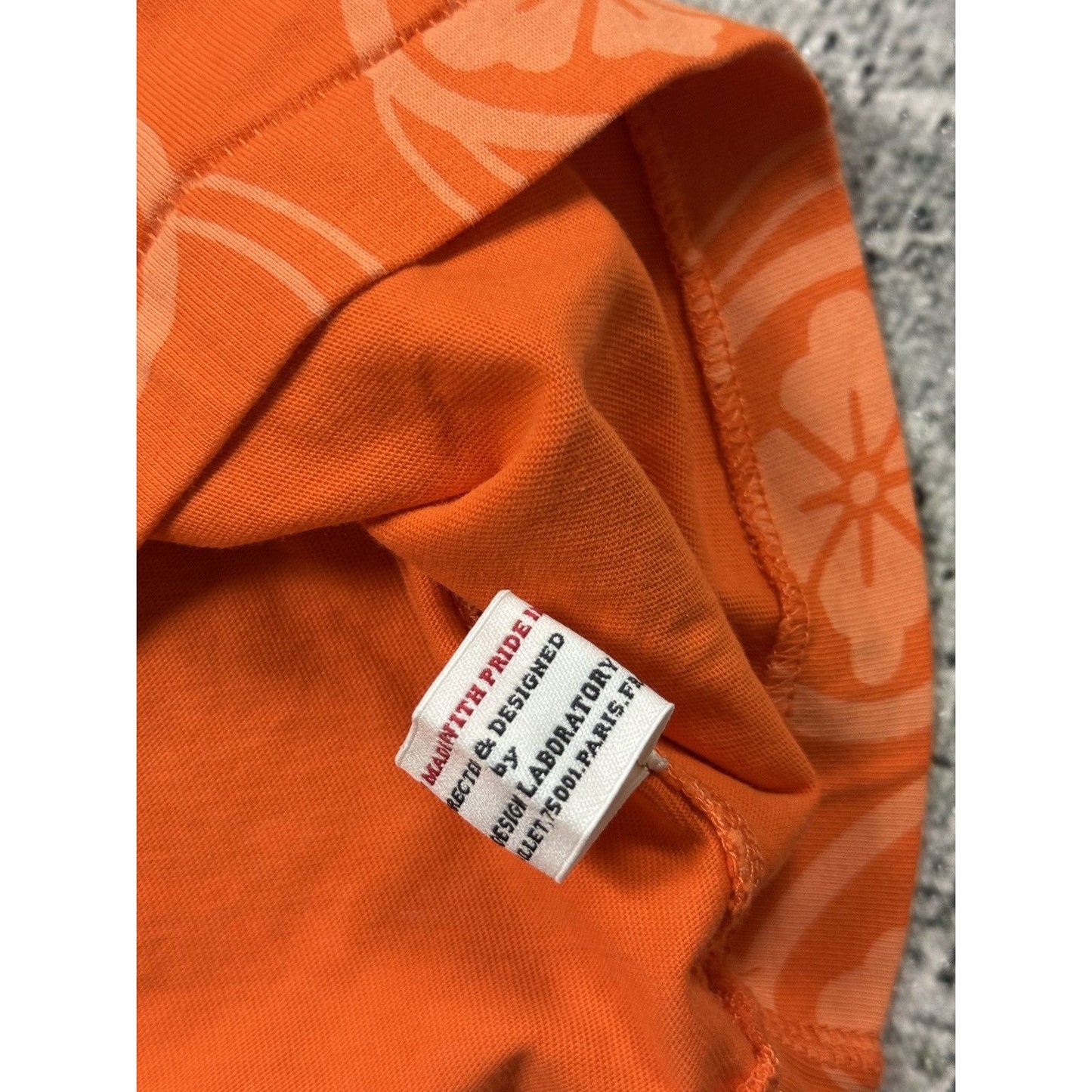 Evisu t-shirt orange vintage full print skeleton