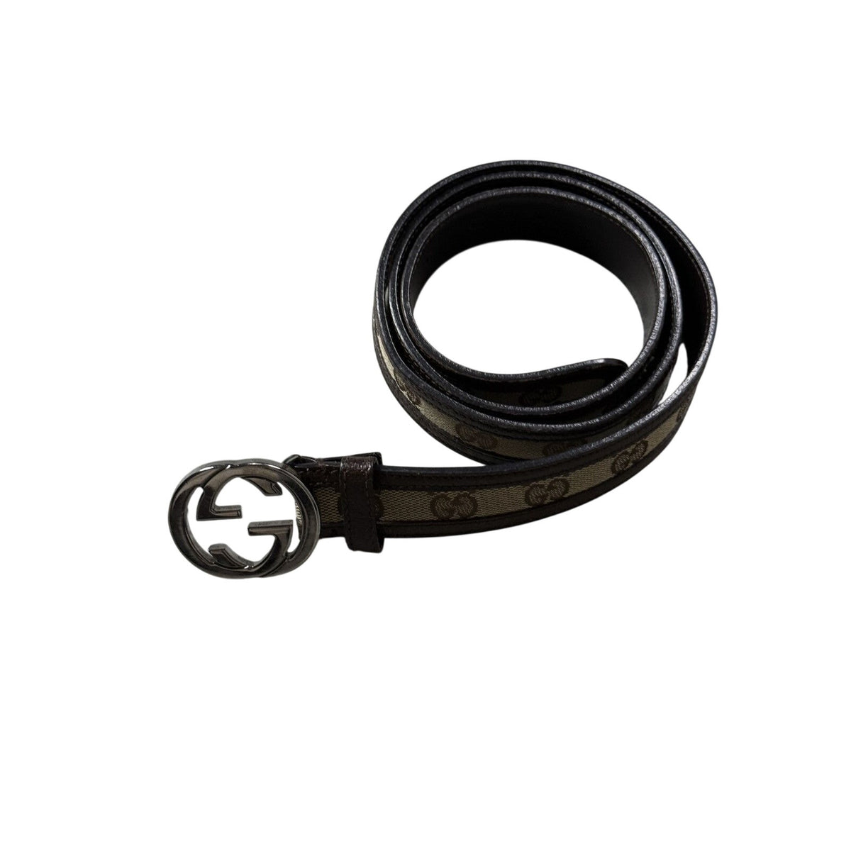 Gucci GG monogram belt biege black leather swag