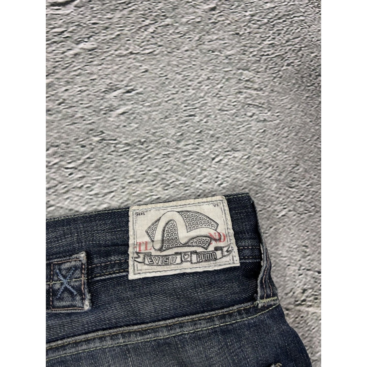 Evisu Yamane jorts grey Y2K shorts denim mint gull