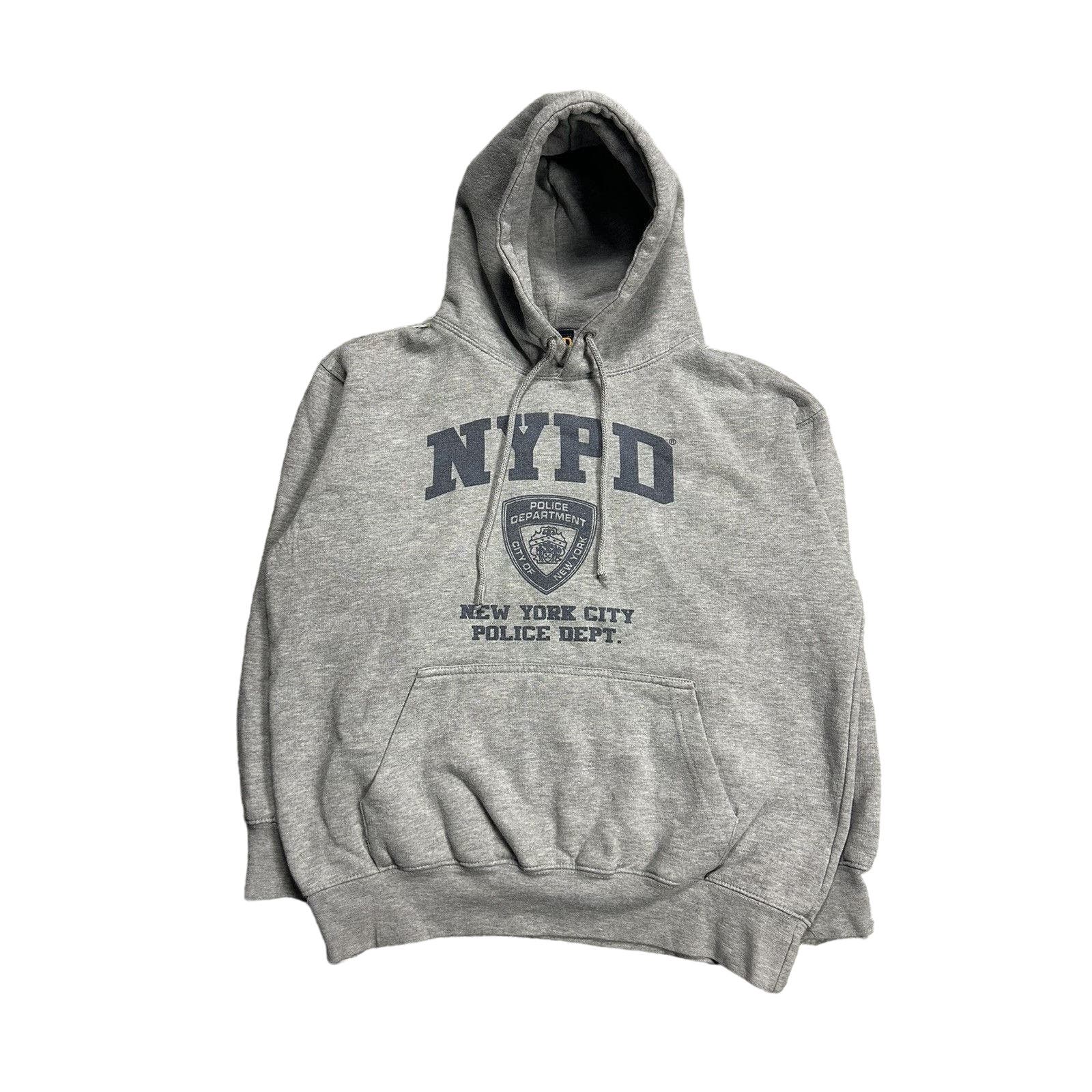 Vintage New York Police Department NYPD Hoodie Y2K grey Refitted