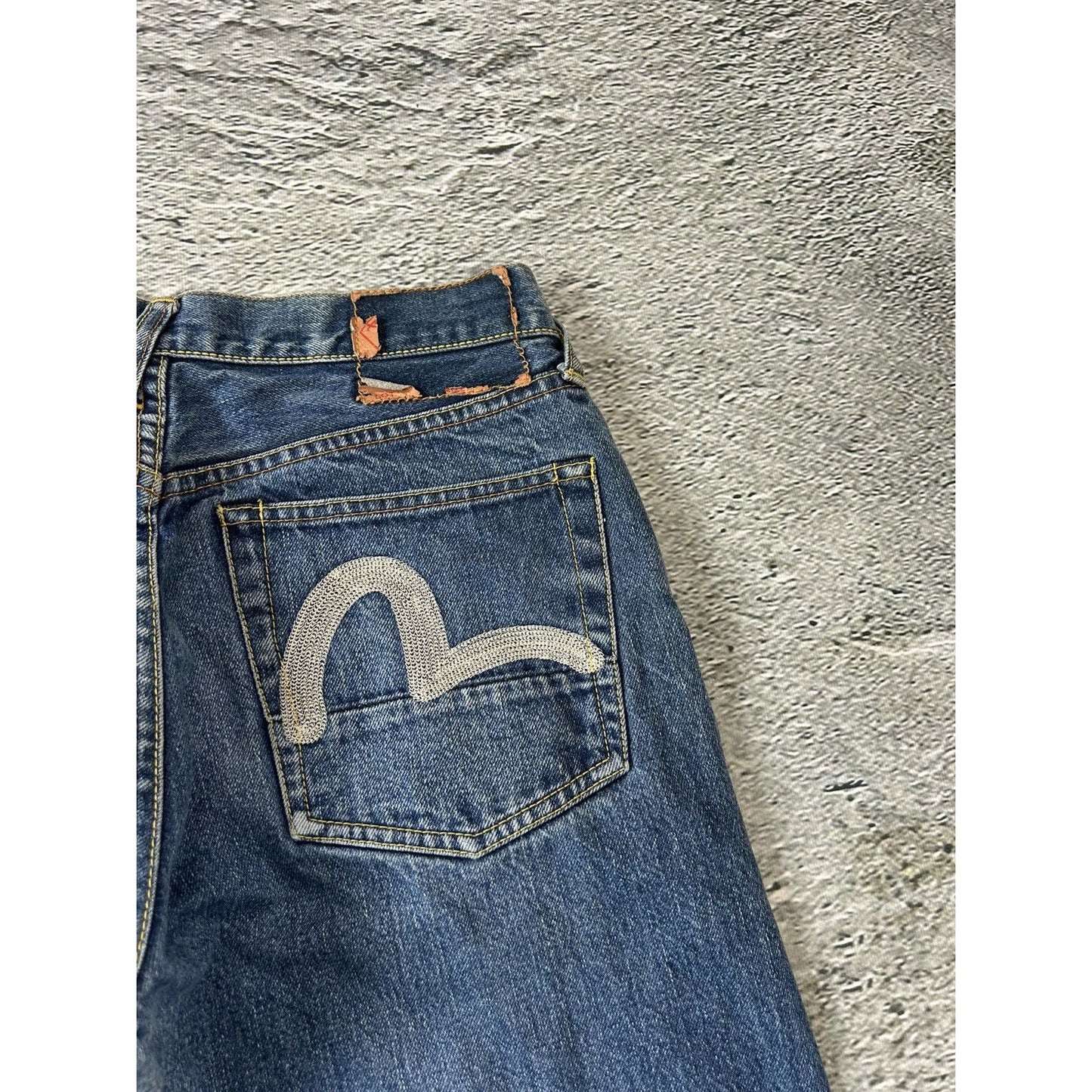 Evisu jeans vintage embroidery seagull logo selvedge