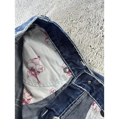 True Religion blue jeans white stitching Y2K Ricky Super T