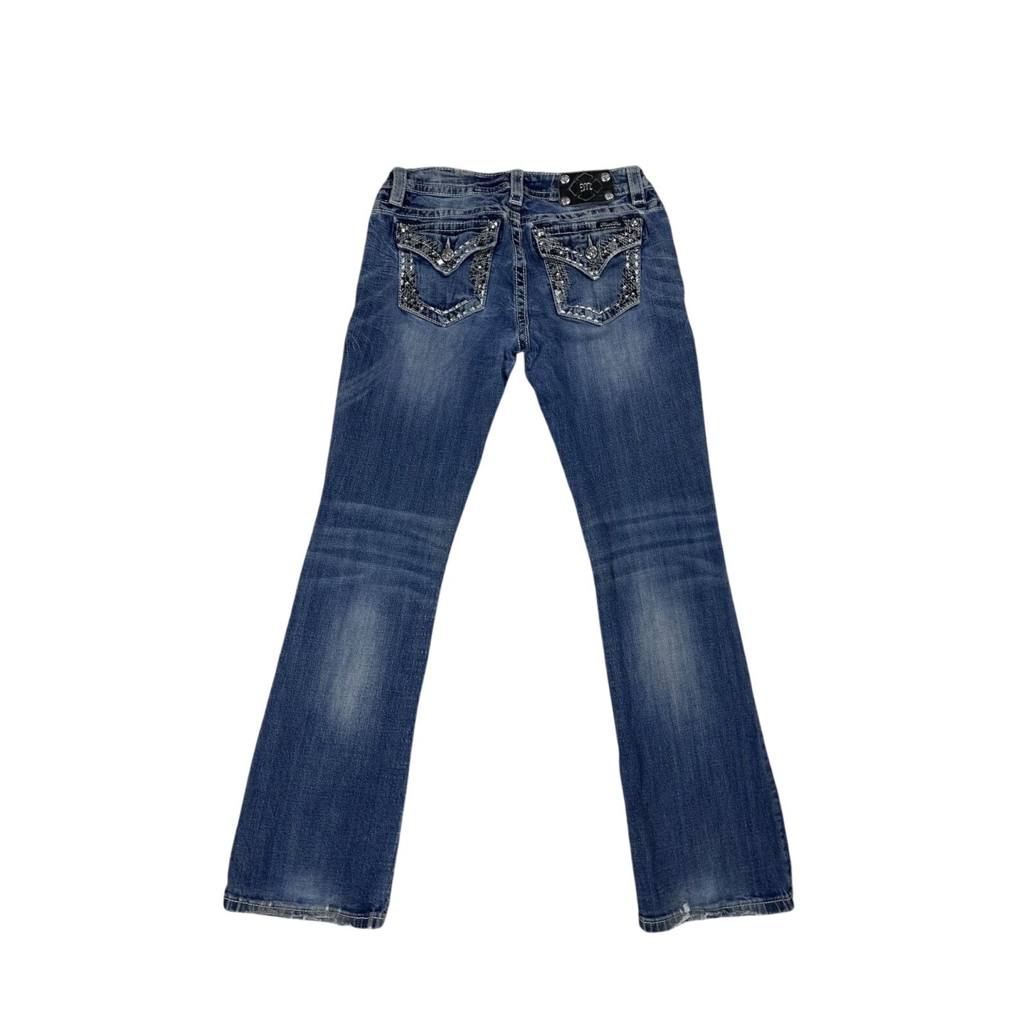 Miss Me flared bootcut white stitching denim vintage y2k