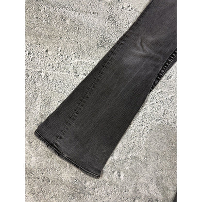 True Religion jeans grey black thick stitching flared Joey