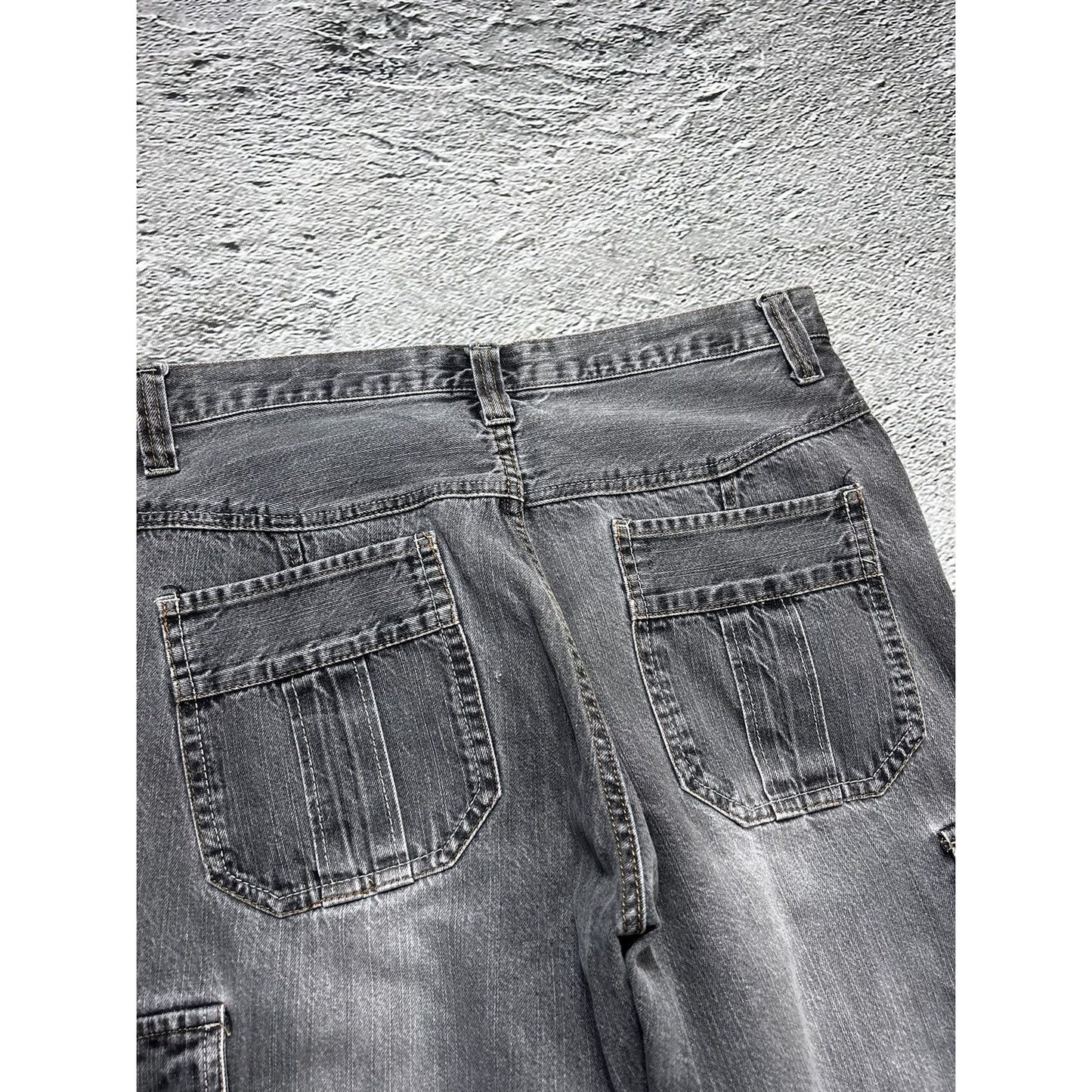 Hawaiian Piko Jeans Cargo Pants vintage swag baggy Y2K grey