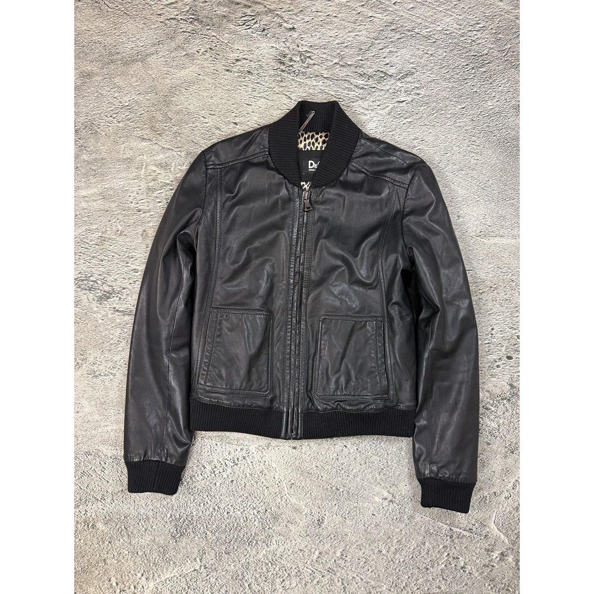 Dolce & Gabbana Leather jacket leopard lining hedi lambskin
