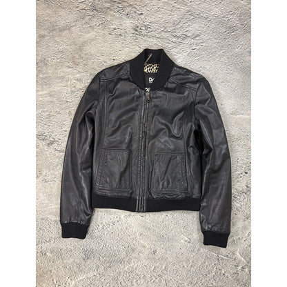 Dolce & Gabbana Leather jacket leopard lining hedi lambskin
