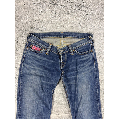 Evisu Donna jeans bootcut zip pockets white vintage