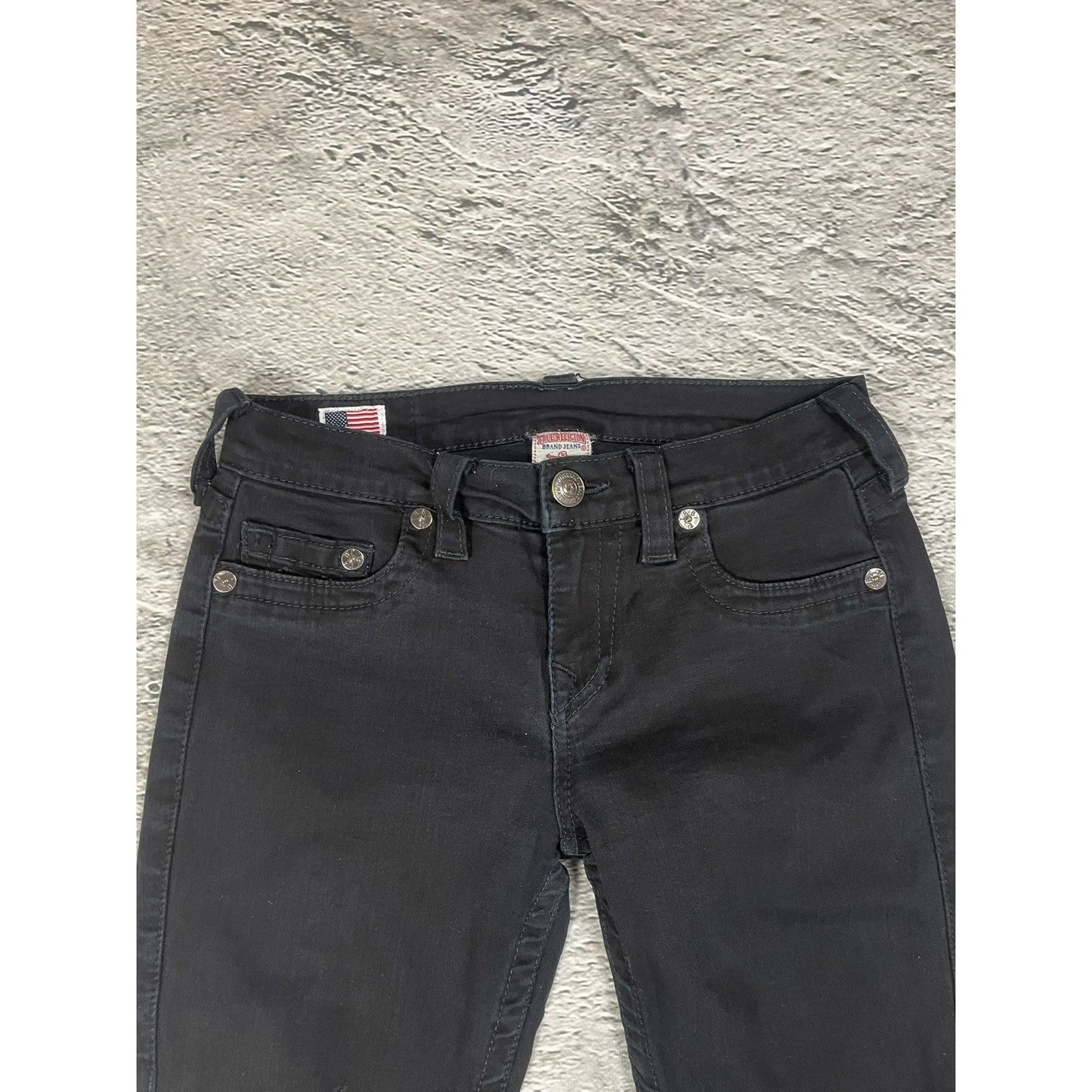 True Religion jeans biker black vintage Y2K slim skinny