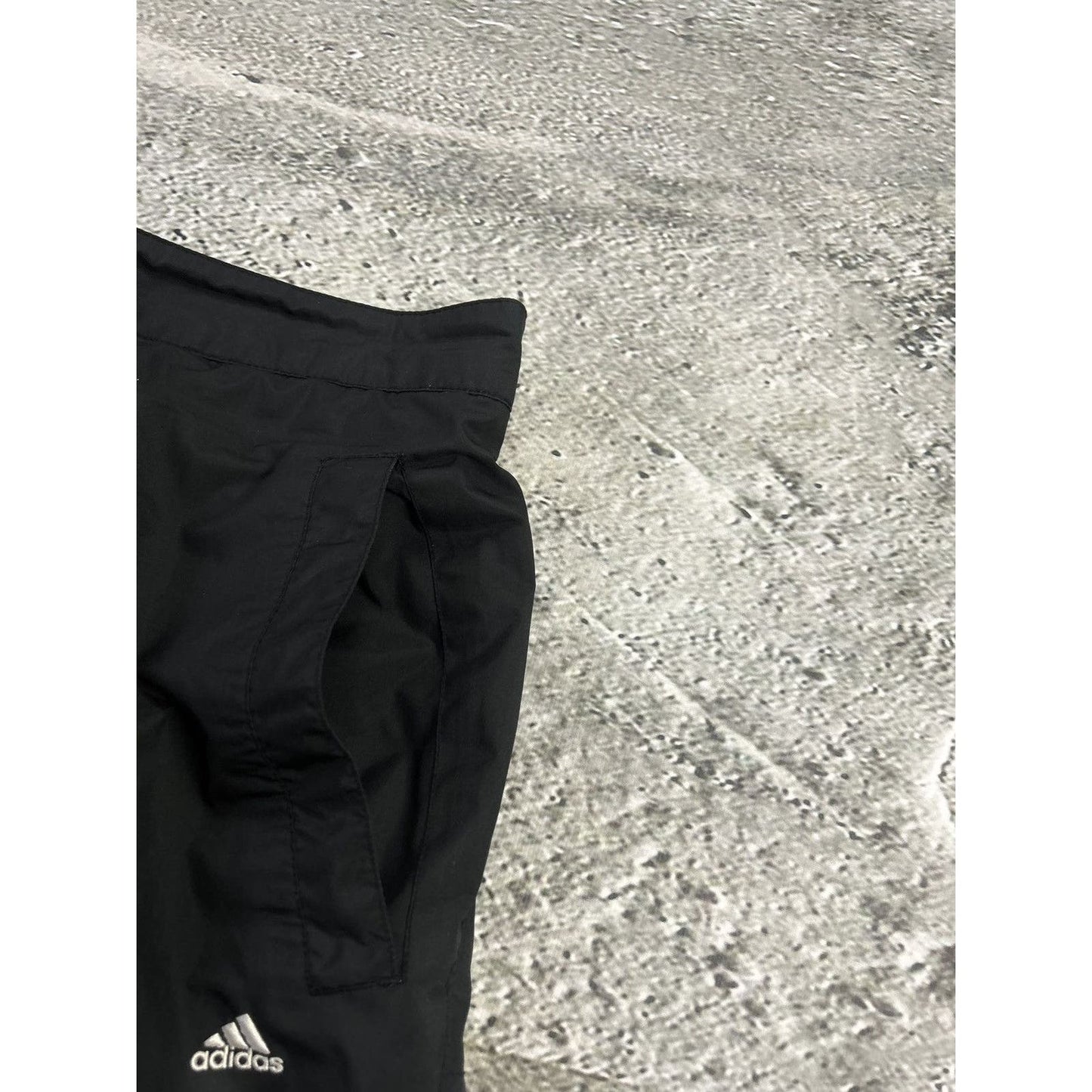 Adidas vintage black nylon track pants small logo 2000s