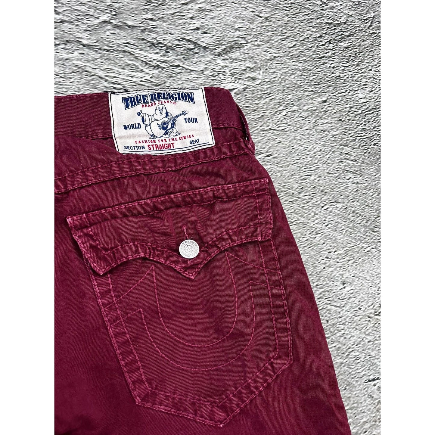 True Religion vintage jeans burgundy red straight Y2K