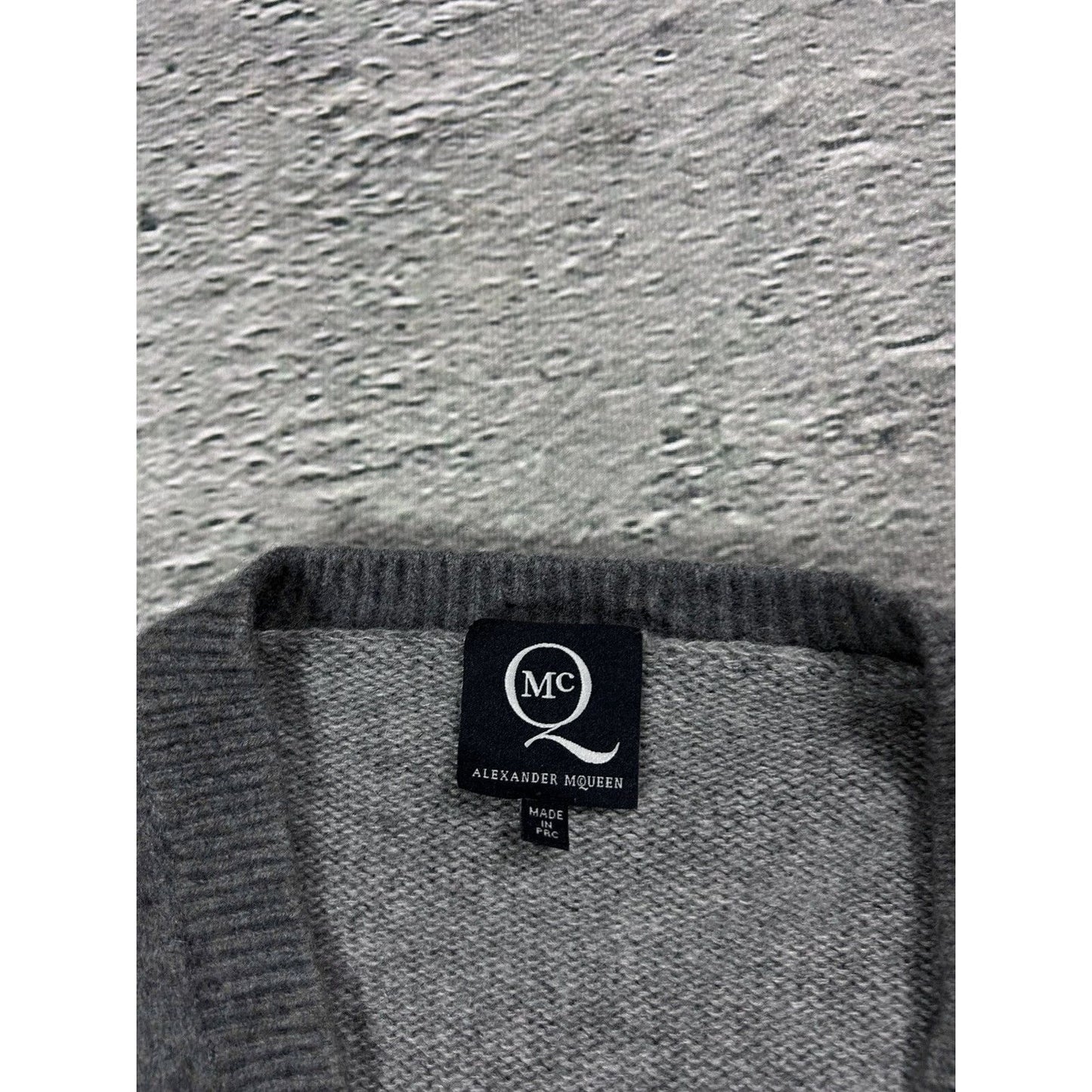 Alexander McQueen grey long sweater v neck