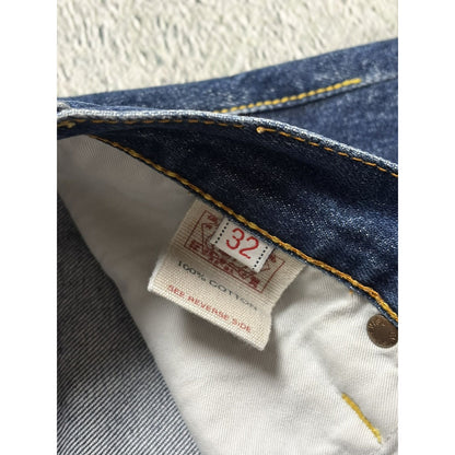 Evisu jeans vintage handpainted seagull logo selvedge white