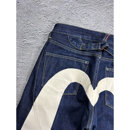 Evisu jeans daicock big logo white selvedge denim Japanese