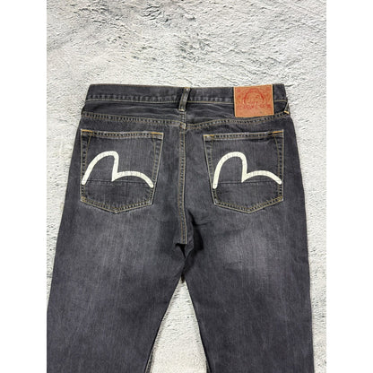 Evisu jeans vintage seagull logo grey / washed black
