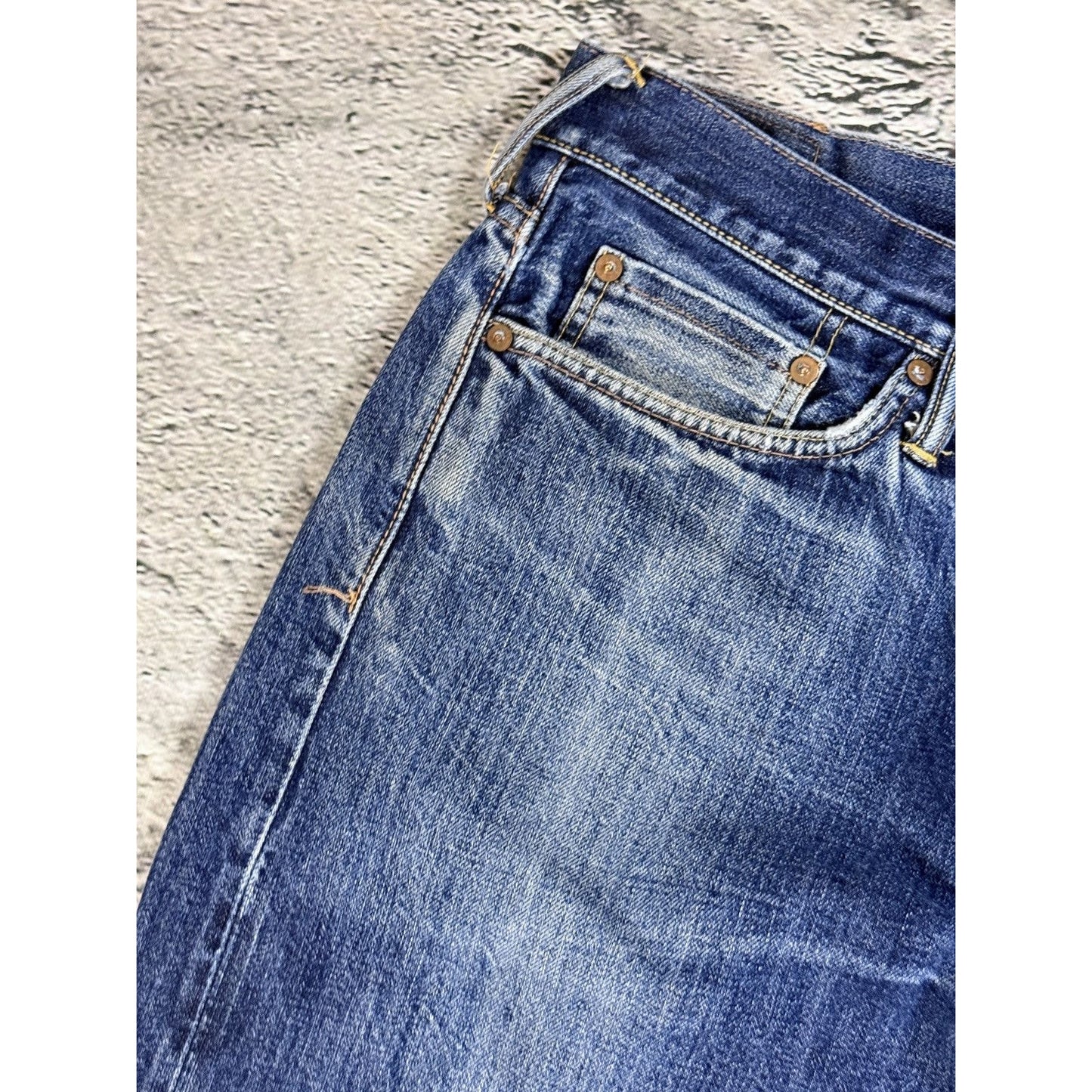 Evisu jeans vintage selvedge denim vintage red kanji seagull