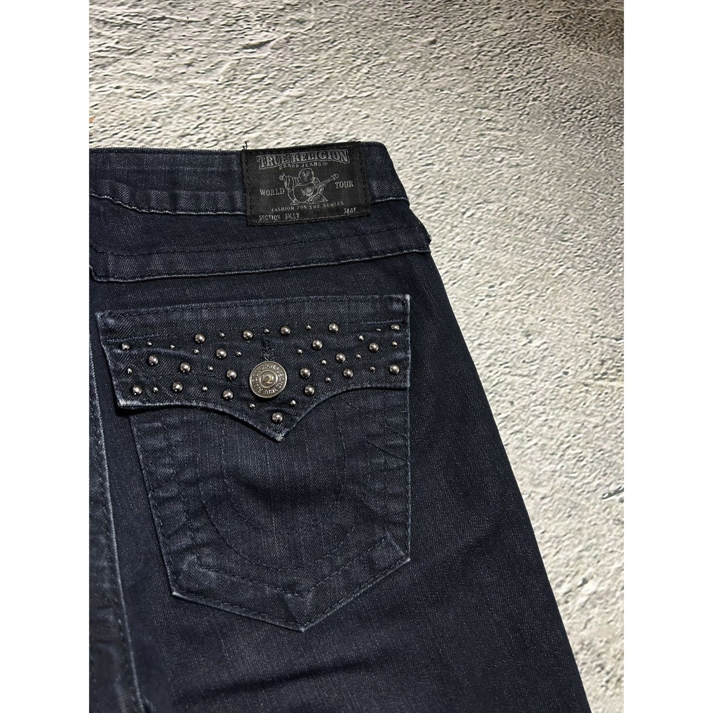 True Religion black jeans studded Billy flared Y2K