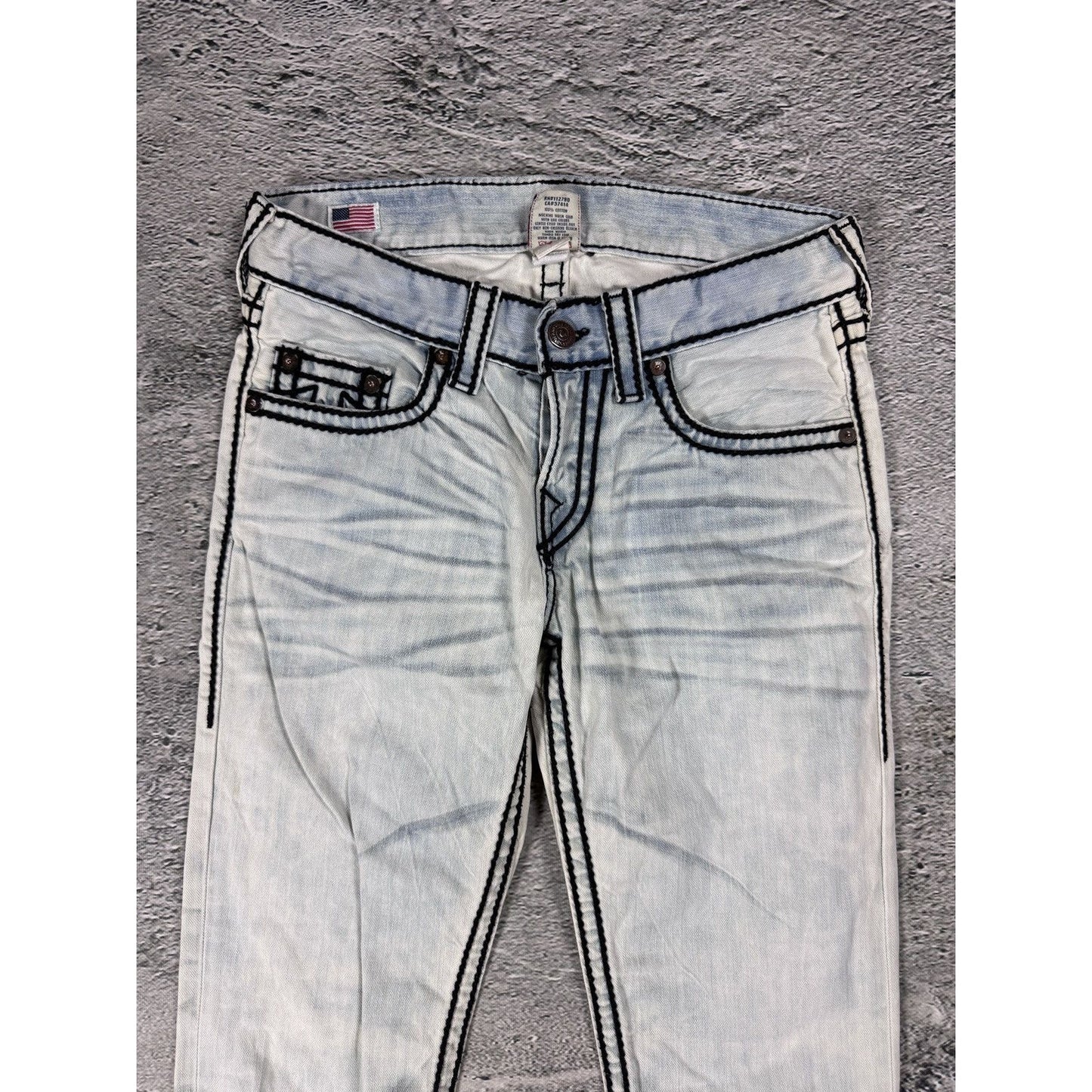 True Religion jeans vintage denim dyed faded washed black